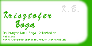 krisztofer boga business card